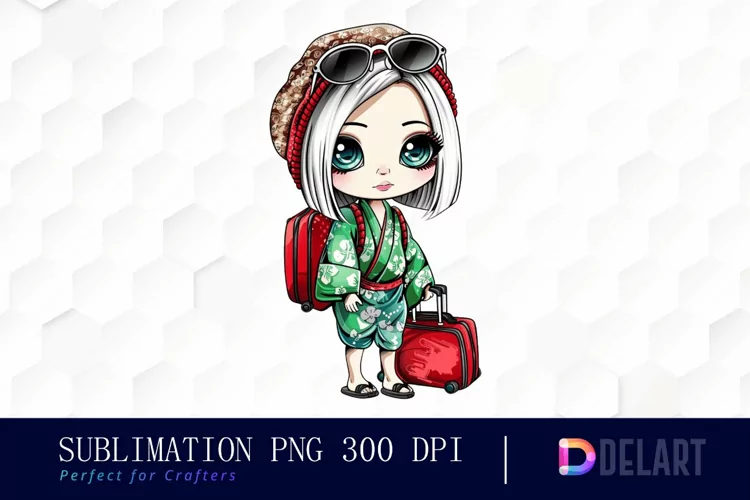 Chibi Travel Doll Design Clipart