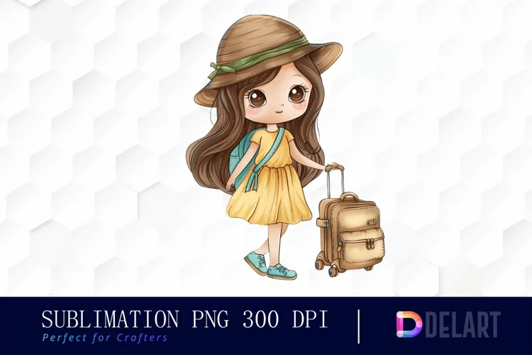 Chibi Travel Doll Design Clipart