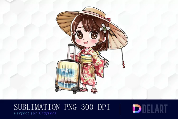 Chibi Travel Doll Design Clipart