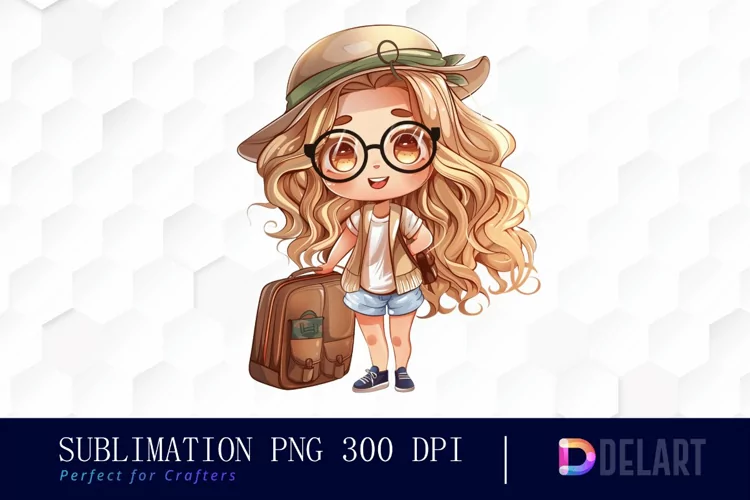 Chibi Travel Doll Design Clipart