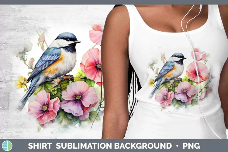 Watercolor Chickadee Shirt | Sublimation Sublimation Backgro