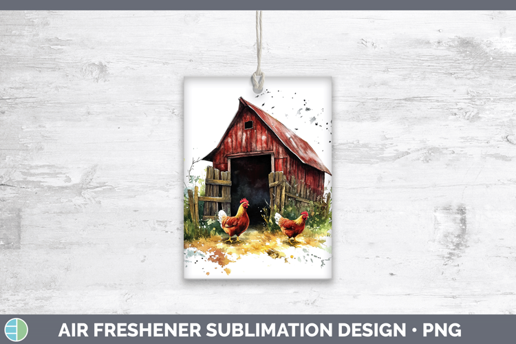 Watercolor Chicken Air Freshener Sublimation Car Freshener D