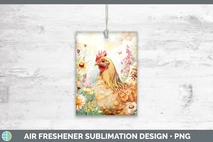 Watercolor Chicken Air Freshener Sublimation Car Freshener D
