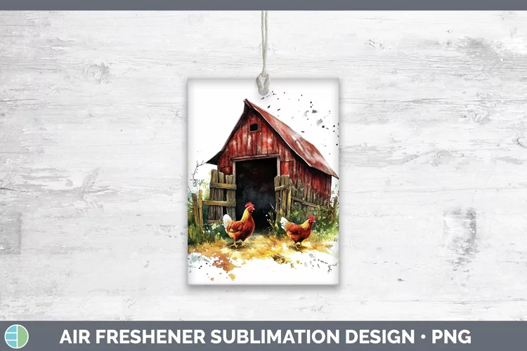 Watercolor Chicken Air Freshener Sublimation Car Freshener D