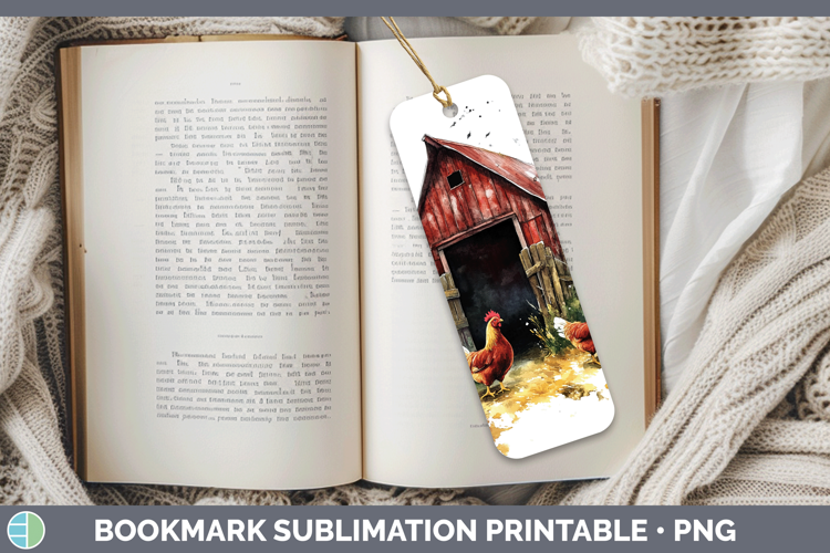 Watercolor Chicken Bookmark Sublimation Printable Designs
