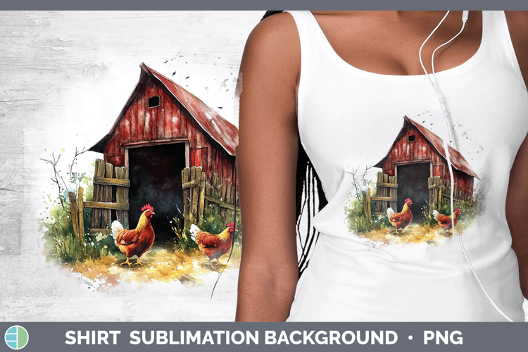 Watercolor Chicken Shirt Sublimation Sublimation Background