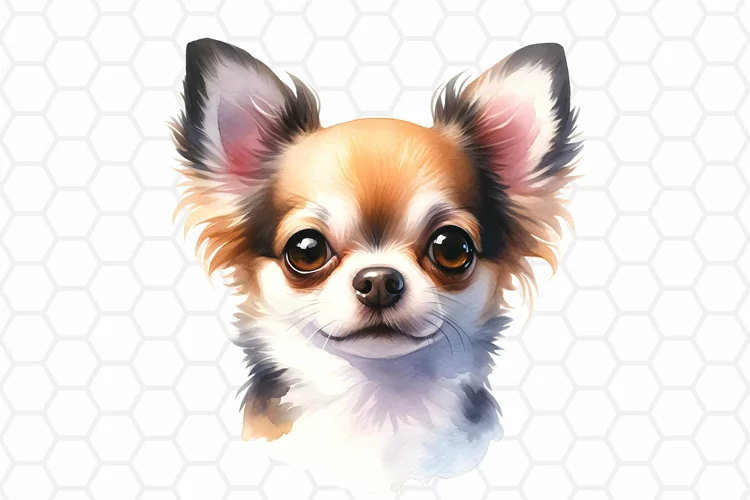 Watercolor Chihuahua Clipart, Dog Sublimation PNG