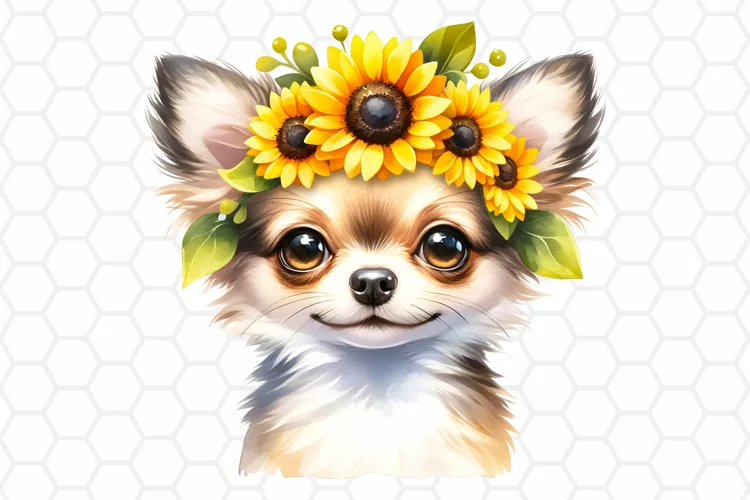 Watercolor Chihuahua Clipart, Sublimation PNG Design