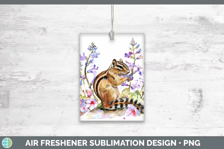 Watercolor Chipmunk Air Freshener Sublimation Car Freshener