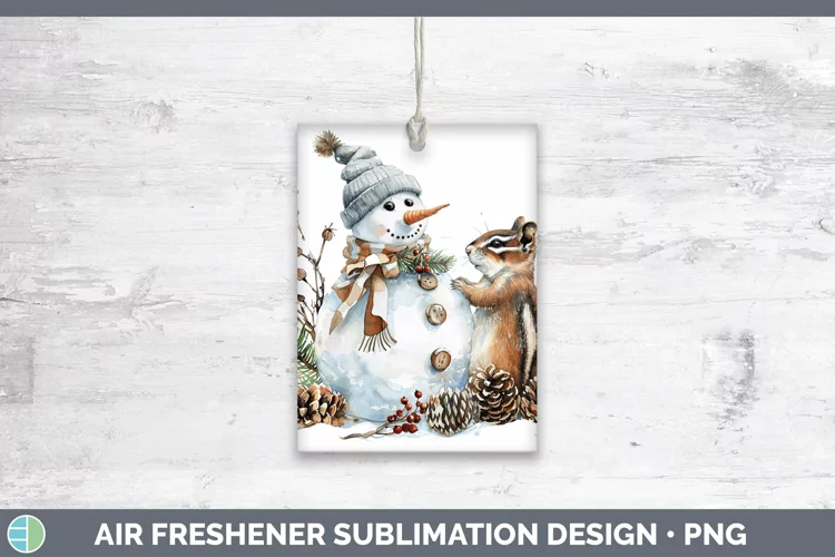Watercolor Chipmunk Air Freshener Sublimation Car Freshener
