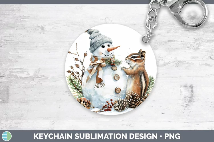Watercolor Chipmunk Keychain Sublimation Keyring Designs