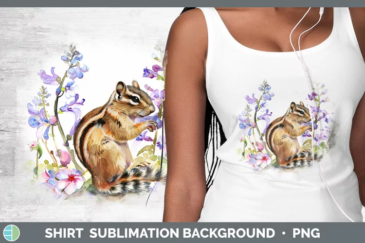 Watercolor Chipmunk Shirt Sublimation Sublimation Background