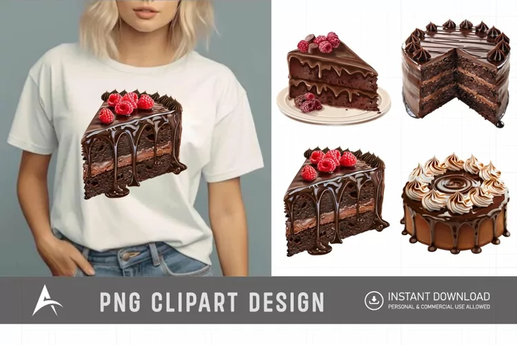 Watercolor Chocolate Cake Clipart