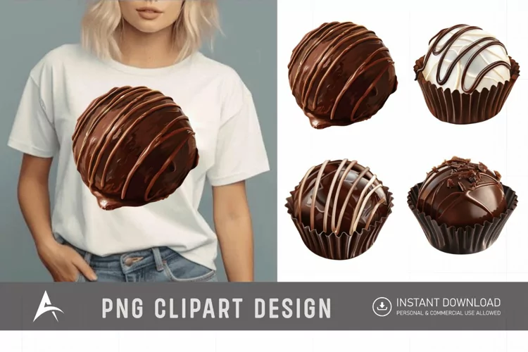 Watercolor Chocolate Truffle Clipart