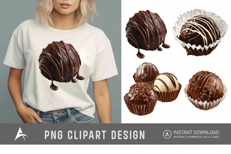 Watercolor Chocolate Truffle Clipart