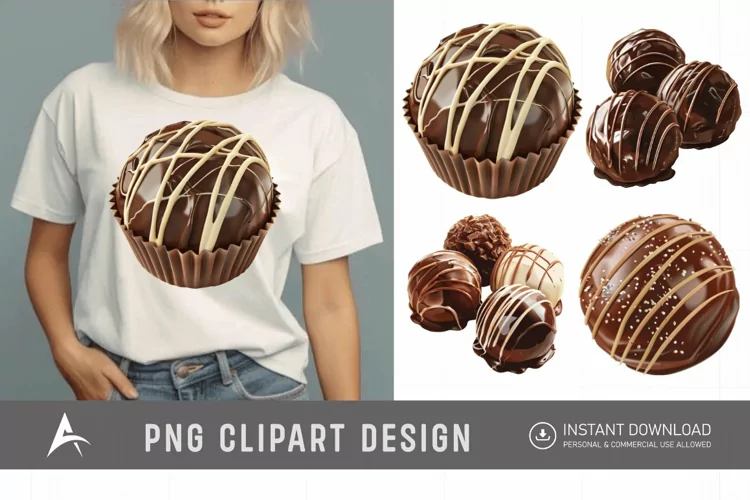 Watercolor Chocolate Truffle Clipart