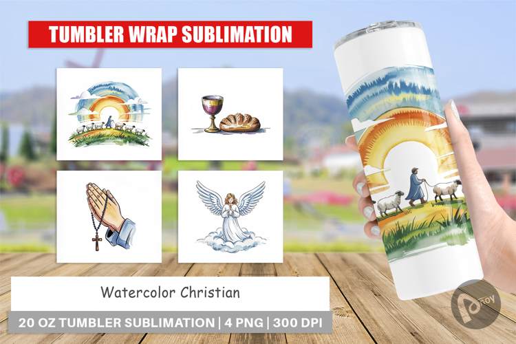 Tumbler Watercolor Christian