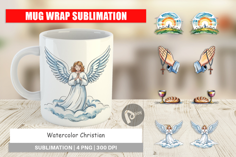 Mug Wrap Watercolor Christian