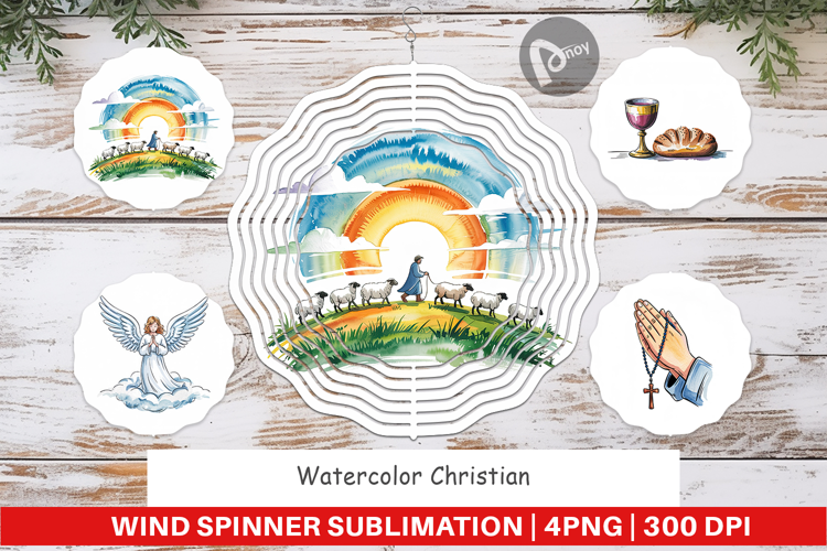 Wind Spinner Watercolor Christian