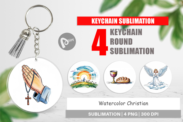 Keychain Watercolor Christian