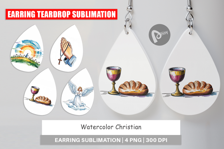 Earring Watercolor Christian