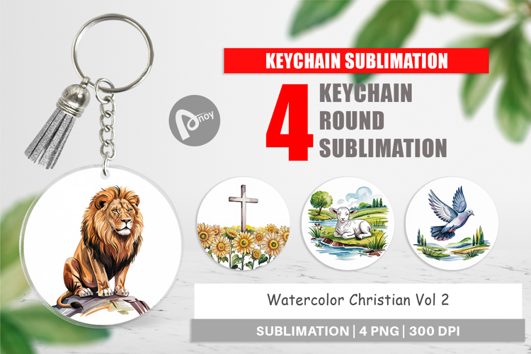 Keychain Watercolor Christian