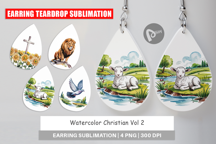 Earring Watercolor Christian