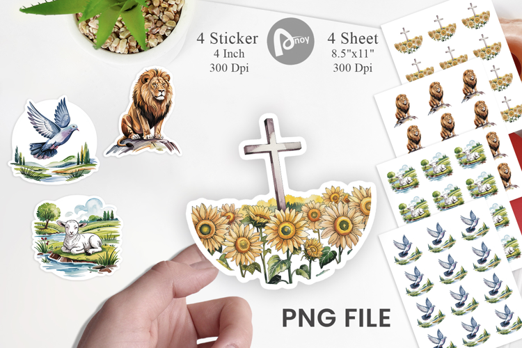 Watercolor Christian Sticker
