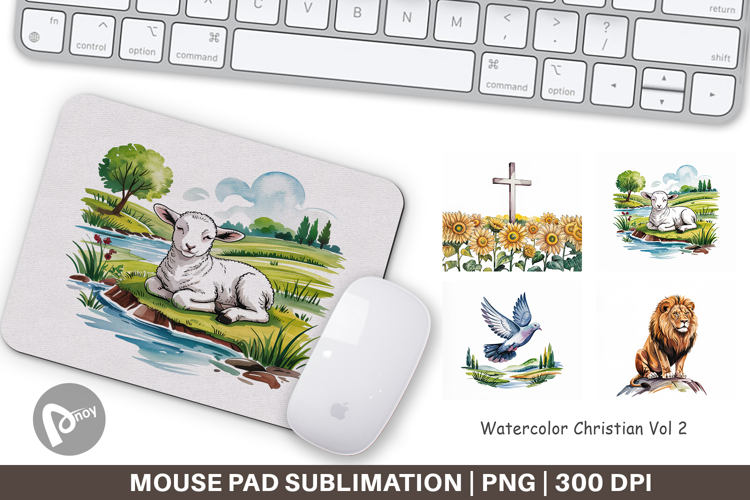 Mouse Pad Watercolor Christian