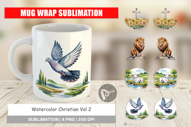 Mug Wrap Watercolor Christian