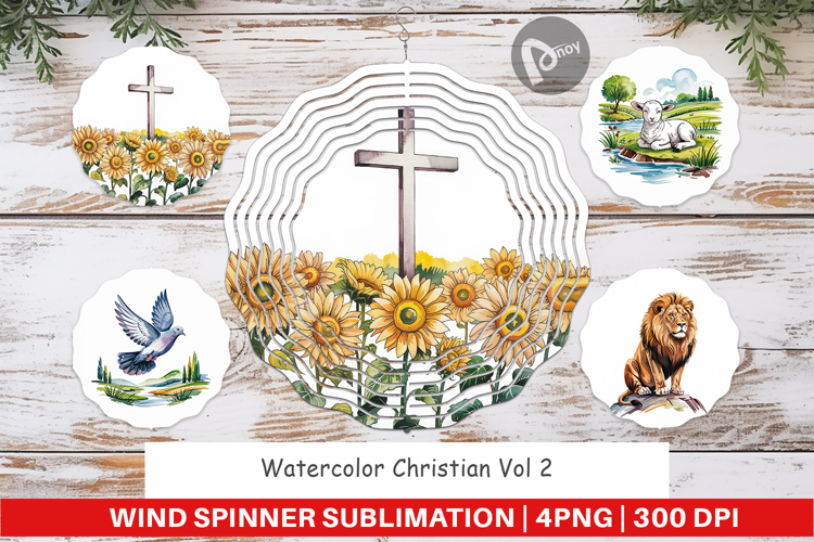 Wind Spinner Watercolor Christian