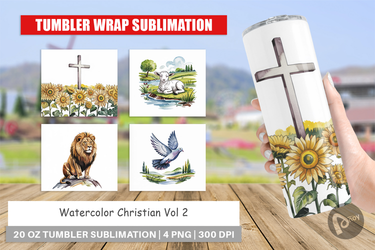 Tumbler Watercolor Christian