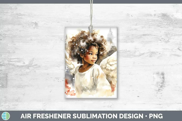 Watercolor Christmas Angel Air Freshener Sublimation Car Fre