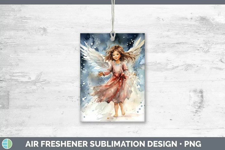 Watercolor Christmas Angel Air Freshener Sublimation Car Fre