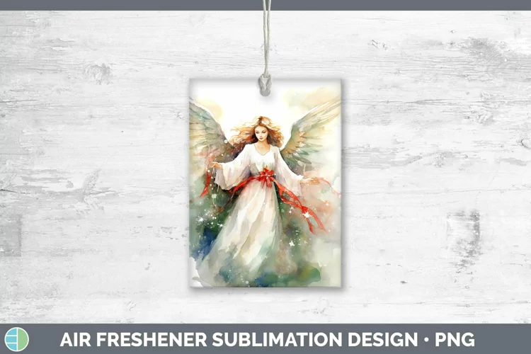 Watercolor Christmas Angel Air Freshener Sublimation Car Fre