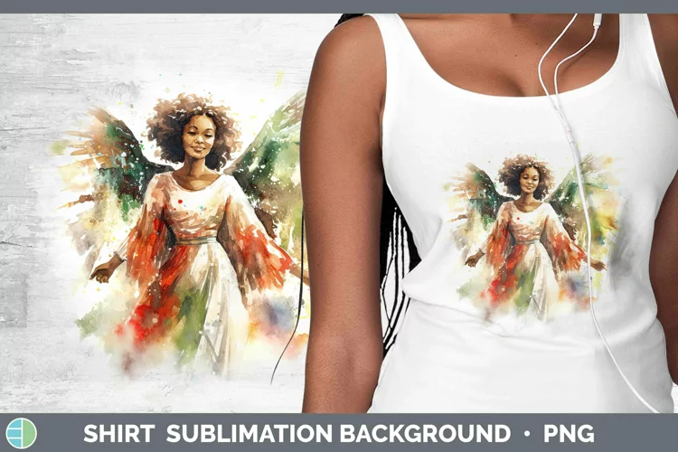 Watercolor Christmas Angel Shirt Sublimation Sublimation Bac