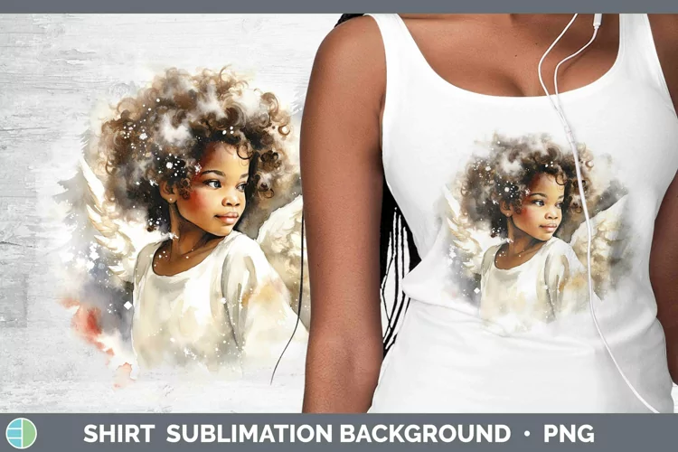 Watercolor Christmas Angel Shirt Sublimation Sublimation Bac