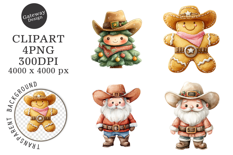 Watercolor christmas Animal clipart