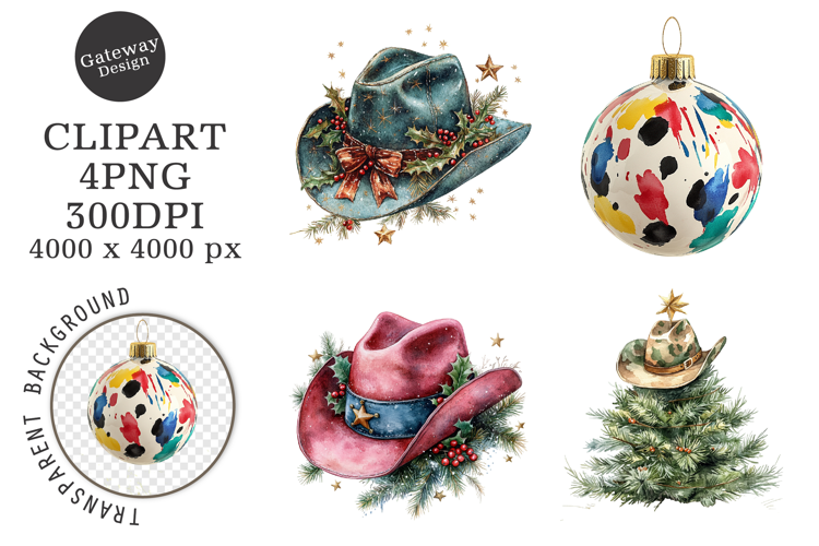 Watercolor christmas Animal clipart