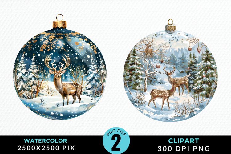 Watercolor Christmas Bauble Graphics Clipart