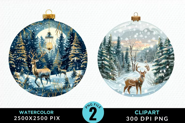 Watercolor Christmas Bauble Image Clipart