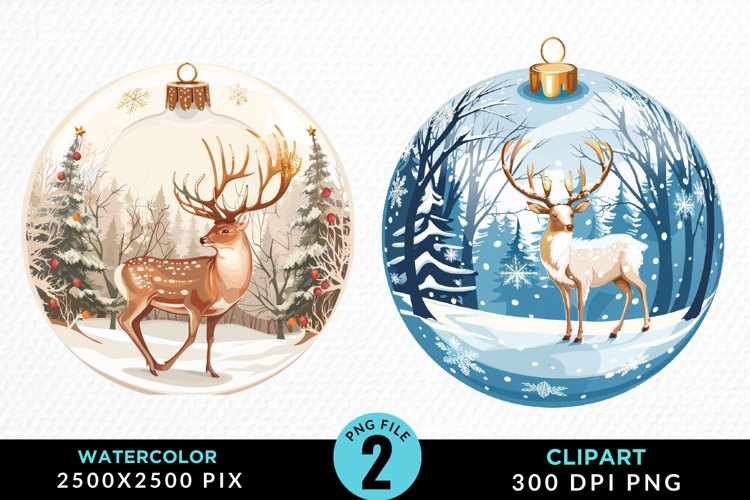 Watercolor Christmas Bauble Image Clipart