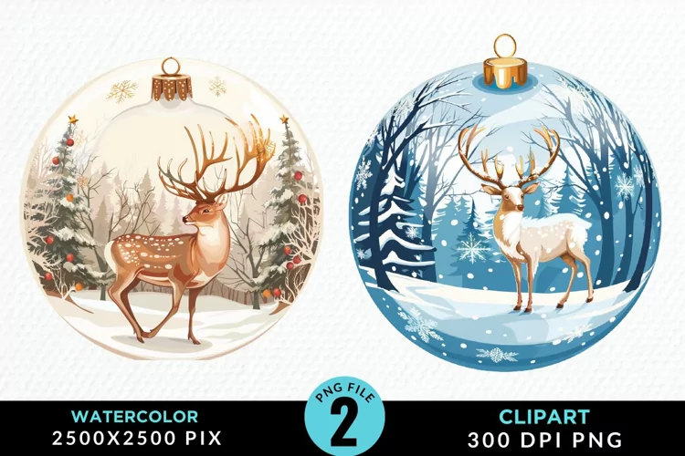 Watercolor Christmas Bauble Image Clipart