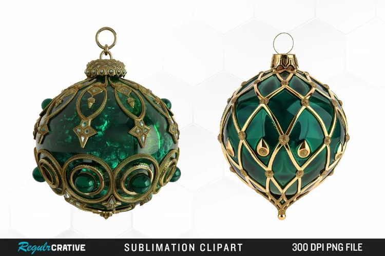 Watercolor Christmas Bauble Illustration Clipart