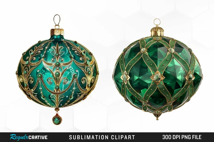 Watercolor Christmas Bauble Illustration Clipart
