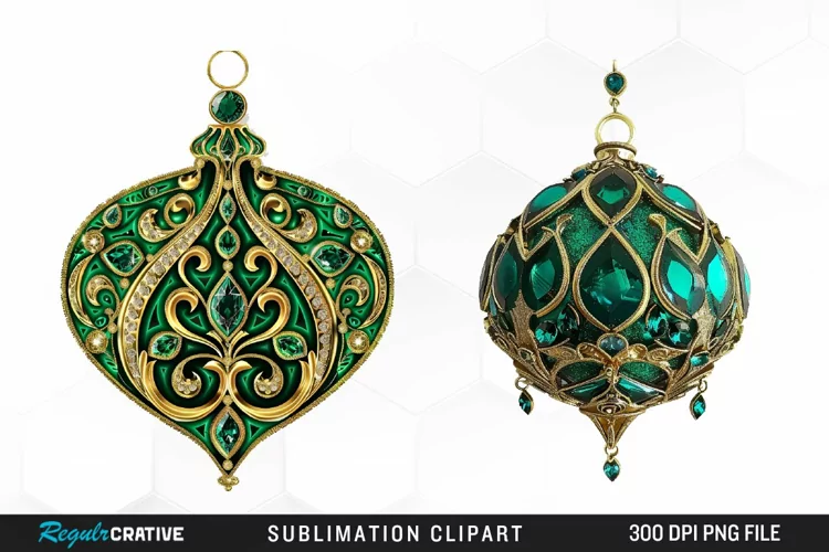 Watercolor Christmas Bauble Illustration Clipart