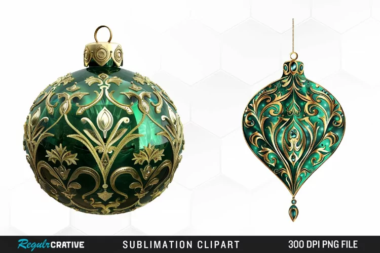 Watercolor Christmas Bauble Illustration Clipart
