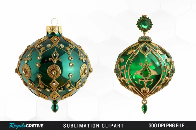 Watercolor Christmas Bauble Illustration Clipart
