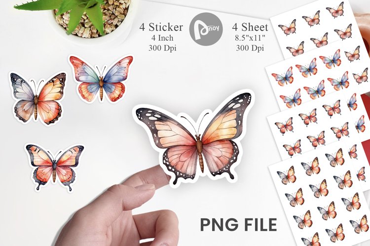 Watercolor Butterfly Clipart Image 3