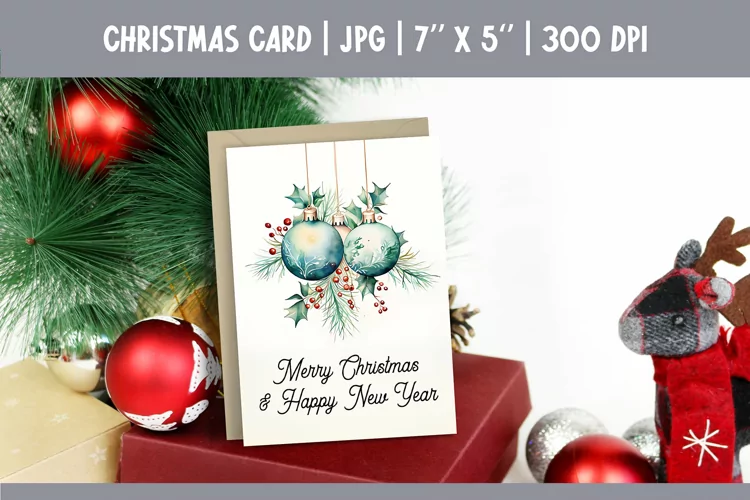 Merry Christmas Card Printable| Christmas Ornament PNG